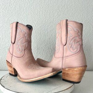 Lane SMOKESHOW Pink Cowboy Bootie Womens 9 Pink Western Cowgirl Short Boots